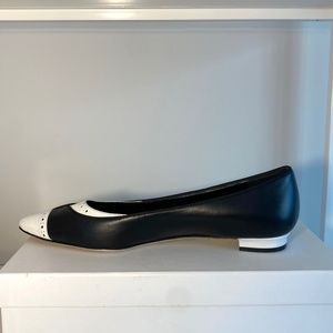 Black and White Leather MANOLO BLAHNIK